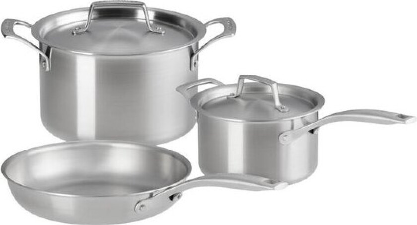 Essential 3-ply grytesett 3 deler inkl stekepanne stål/keramisk