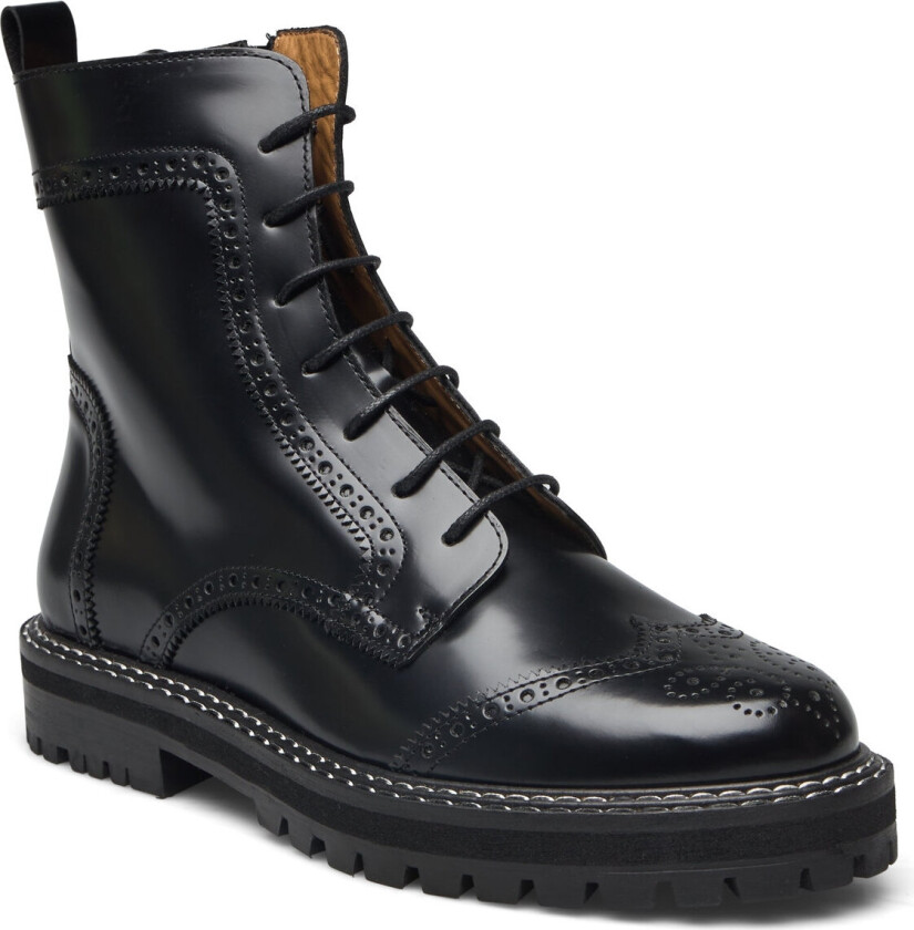 Boots - Flat - With Laces - Black - 37