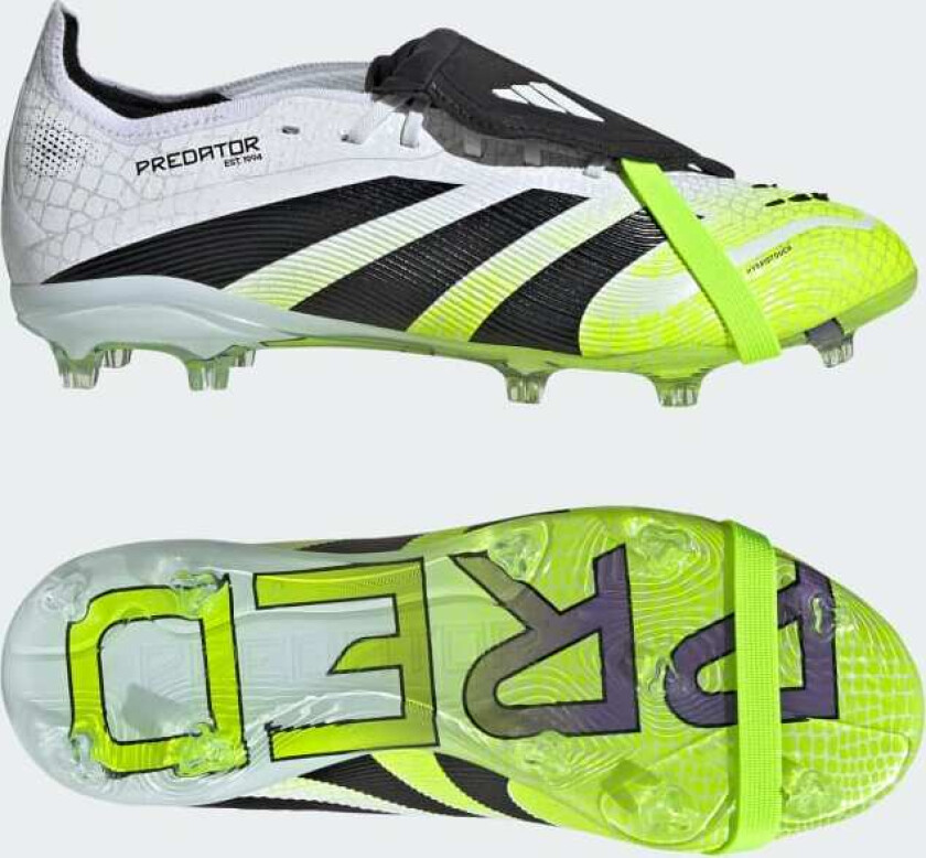 Predator Elite Fold-over Tongue FG Radiant Blaze - Fottøy Hvit/Svart/Sitron Barn - Gress (FG), størrelse 31½