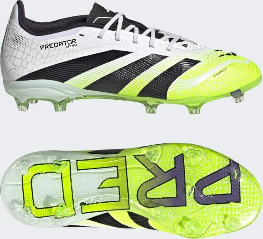 Predator Elite FG Radiant Blaze - Fottøy Hvit/Svart/Sitron Barn - Gress (FG), størrelse 30½