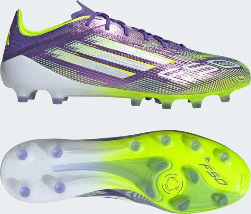 F50 Elite AG Radiant Blaze - Lilla/Fottøy Hvit/Sitron - Kunstgress (AG), størrelse 45⅓