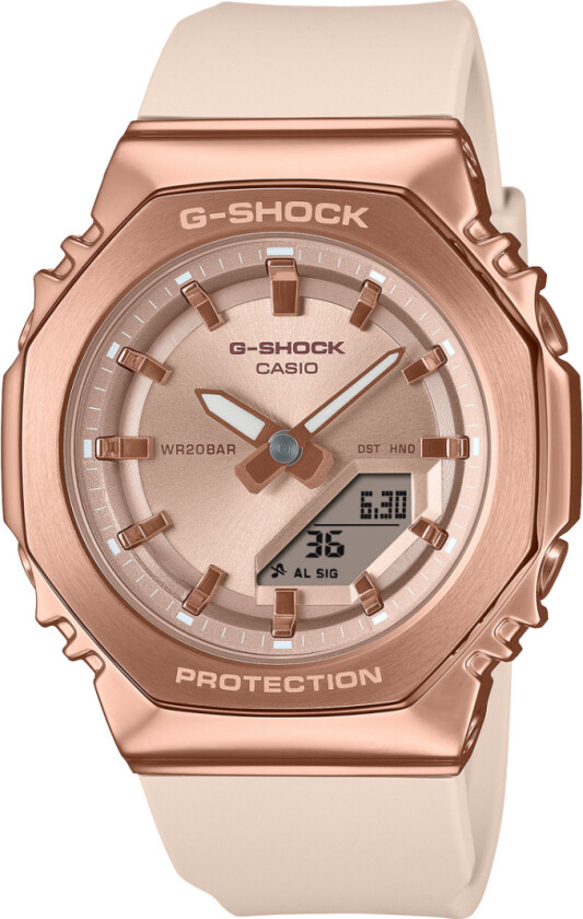 G-Shock GM-S2110PG-4AER - Anadigi - Rosegull - Dameklokker - Resin - Mineral