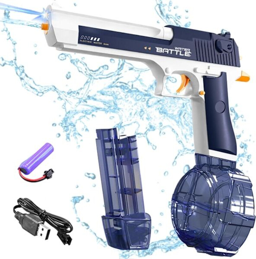 Lett Elektrisk Vannpistol, Elektrisk Vannpistol for Voksne og Barn, 500ml, 2 i 1 Elektrisk Vannpistol, Sommerleker for Voksne, Gutter, Jenter fra (Blå)
