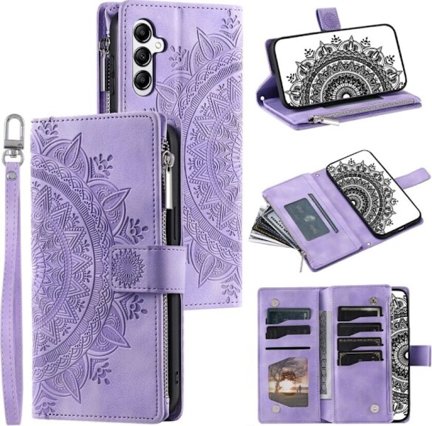 For Samsung Galaxy A26 / A16 Lommebok Deksel Shell Mandala Blomstermønster