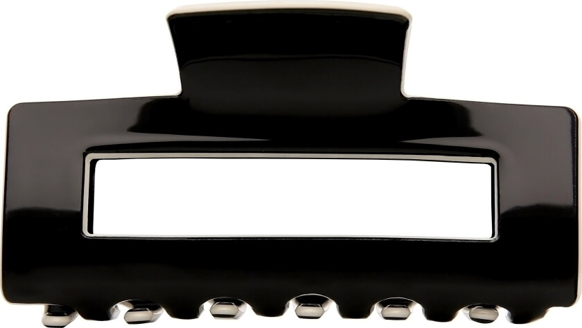 Glossy Square Hair Clip Black Axrylic