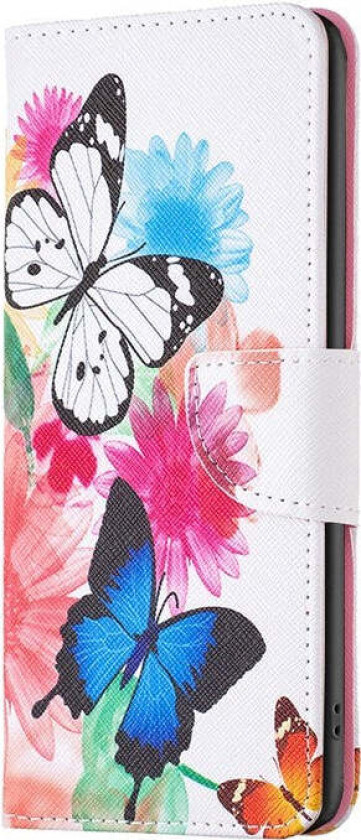 Samsung Galaxy Xcover 7 Flip Deksel med 2 Kortholdere - Sommerfugler & Blomster