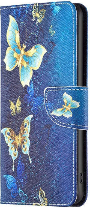 Samsung Galaxy Xcover 7 Flip Deksel med 2 Kortholdere - Blå Sommerfugler