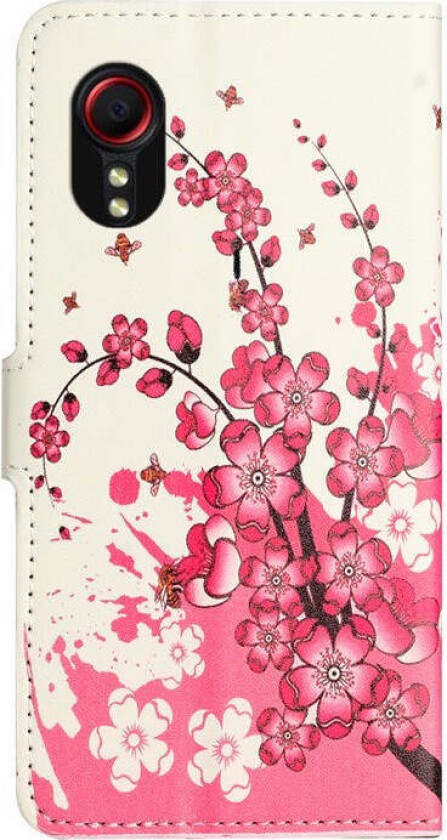 Samsung Galaxy Xcover 7 Flipdeksel med Lommebok & Stativ Funksjon - Rosa Blomster