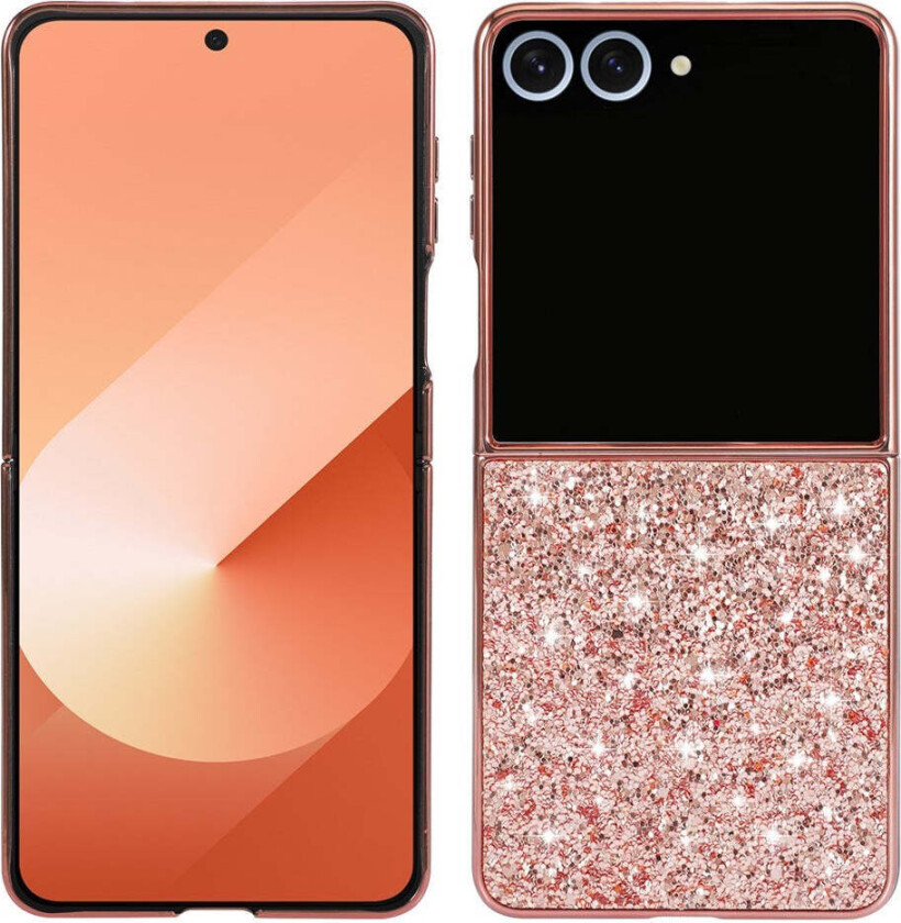 Samsung Galaxy Z Flip7 Glitter Deksel - Rose Gold