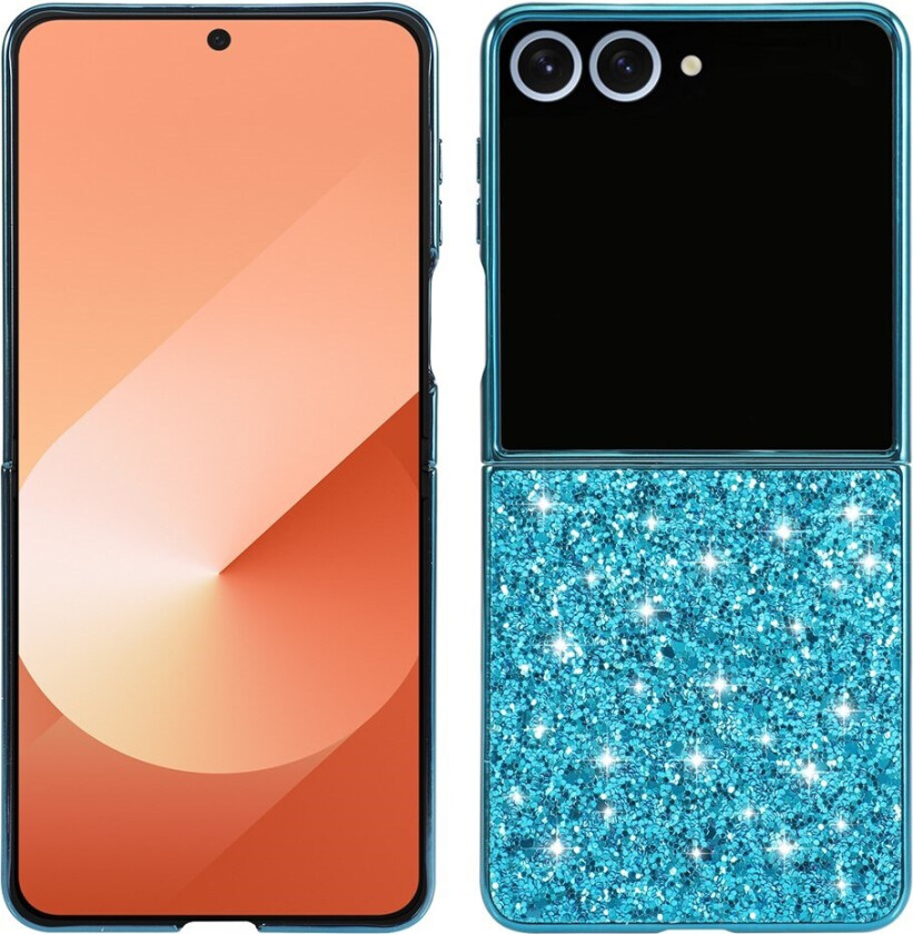 Samsung Galaxy Z Flip7 Glitter Deksel - Blå