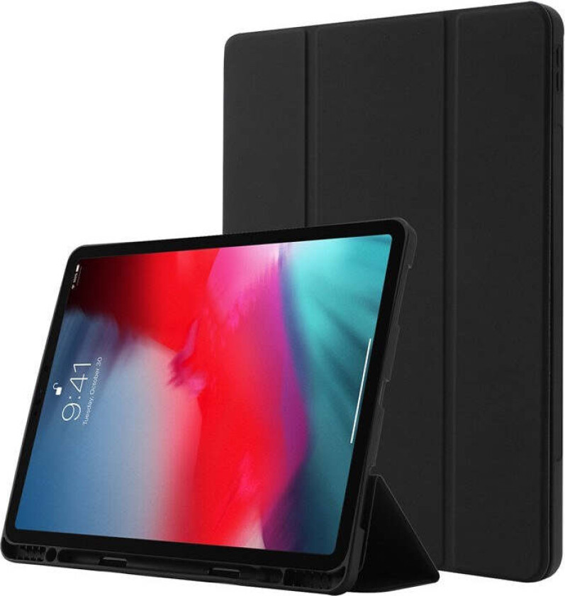 iPad Pro 11" (2022 / 2021 / 2020 / 2018) Tri-Fold Kunstskinn Flip Deksel – Svart