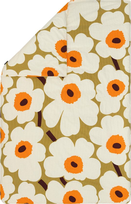 Unikko dc 135/140 x 200 cm Caramel, Cream & Warm Orange - Dynetrekk - Maija Isola - Beige
