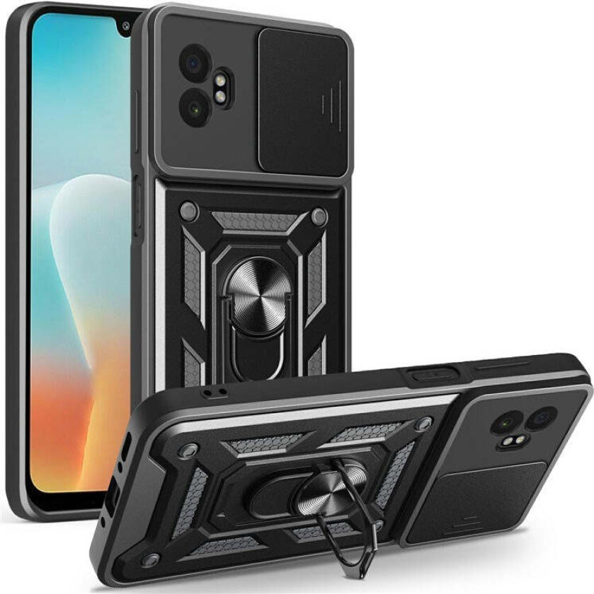 Samsung Galaxy Xcover 7 Pro Hybrid Håndverker Deksel med Kickstand & Kameraslider - Svart