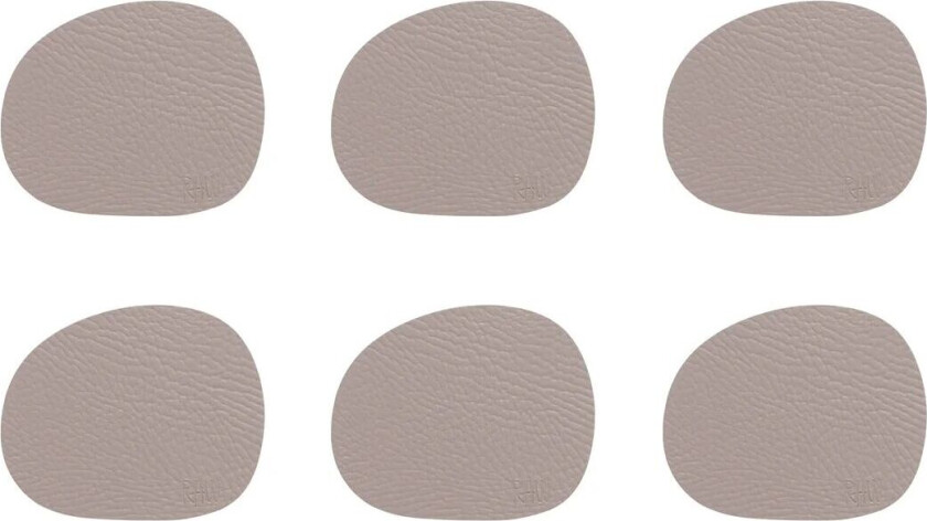 Aida Raw glassunderlag lær 6-stk. Dusty rose (rosa)