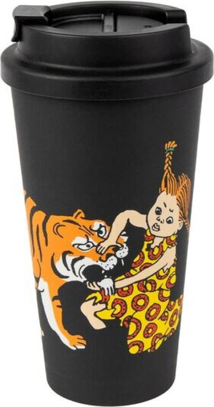 Pippi take away kopp 45 cl tiger svart
