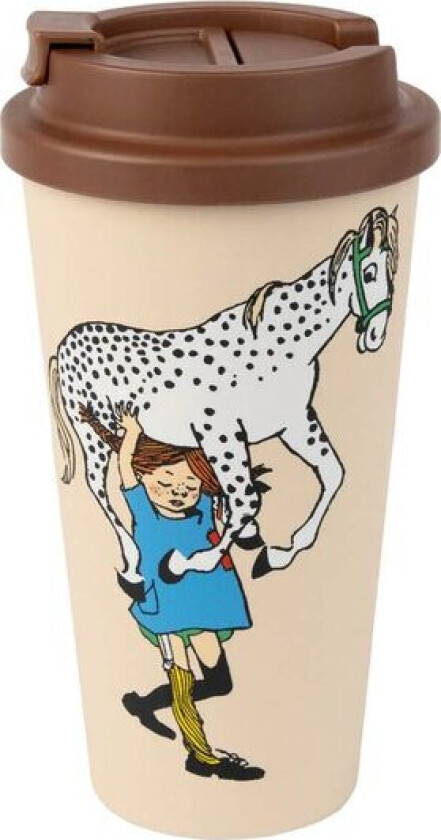 Pippi take away kopp 45 cl hest beige