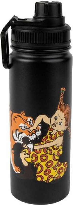 Pippi termoflaske 0,55L Pippi tiger svart