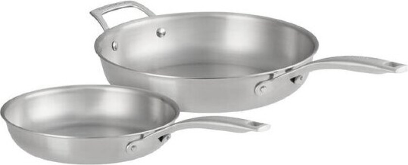 Essential 3-ply stekepannesett 24+28 cm stål/uten belegg