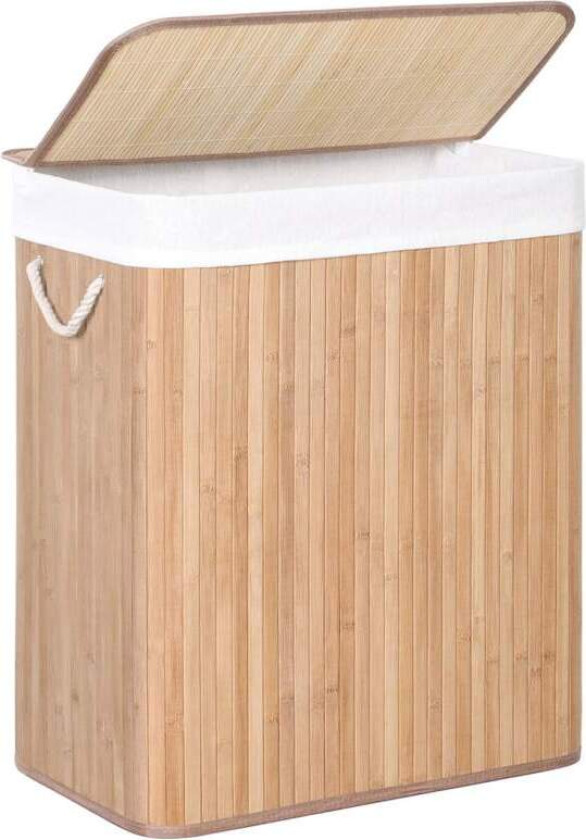 Skittentøyskurv med lokk, vaskekurv med avtagbar foringspose, kleskurv med klips og