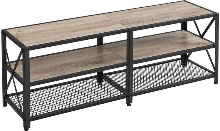 TV-stativ for TV opptil 65 tommer, TV-bord, underholdningssenter, 3-lags TV-konsoll, stålramme