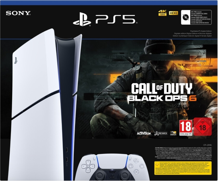 PlayStation 5 Slim Digital Edition-konsoll – Call of Duty: Black Ops 6-pakke