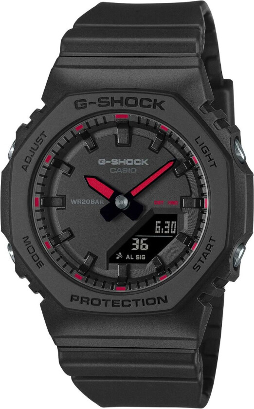 G-Shock GMA-P2100SA-1A1ER - Anadigi - Sort - Dameklokker - Resin - Mineral