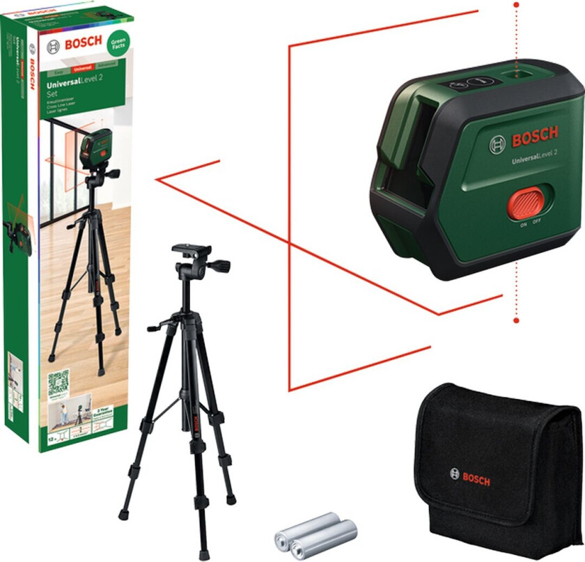 BOSCH KRYSSLASER UNIVERSALLEVEL 2 MED STATIV