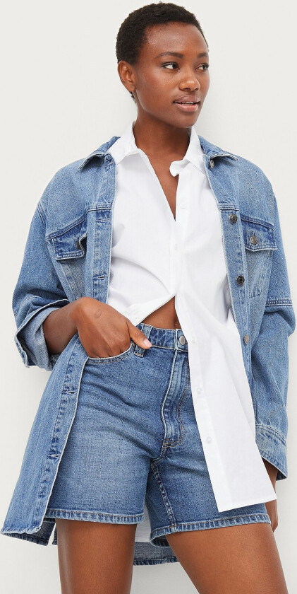 Jeans-shorts Kiara Mom Fit - Blå