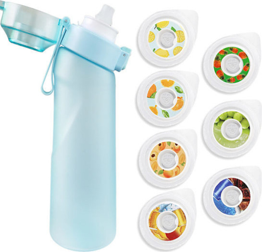 Air Water Up-flaske/Smaksatt vannflaske - 650 ml - 7 pods inkludert - Camping Sport Frostblå
