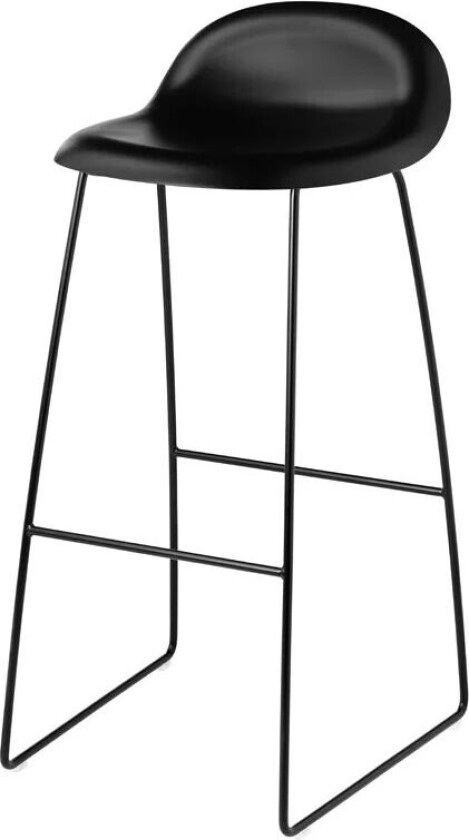 3D barstol høy black, sorte stålmeier