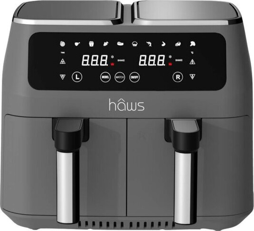 Dobbelt airfryer 2 x 4 L 2800W med belegg