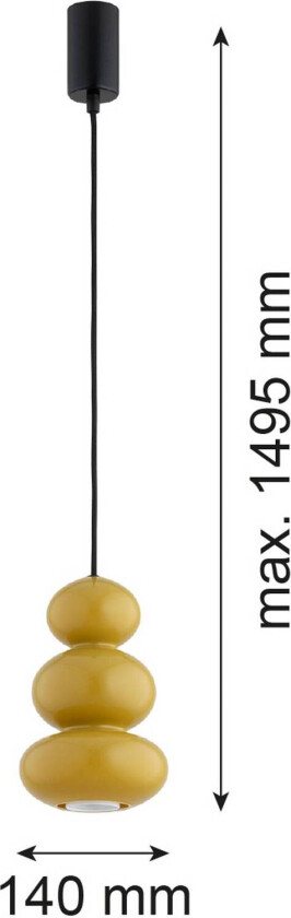 Hengelampe Oman, honninggul blank, glass, Ø 14 cm