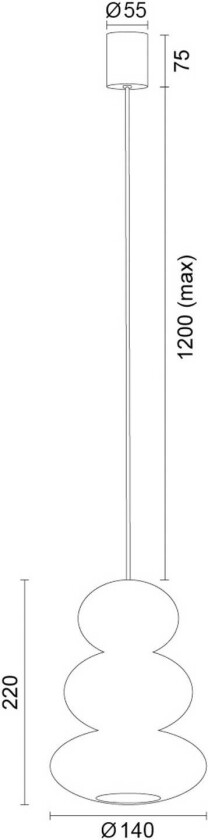 Hengelampe Oman, hvit blank, glass, Ø 14 cm