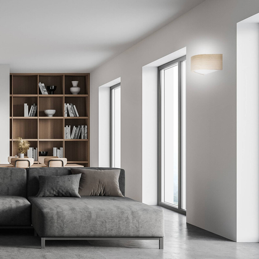 Vegglampe Cleo D1DR410, eiketre, 41 cm lang, E27