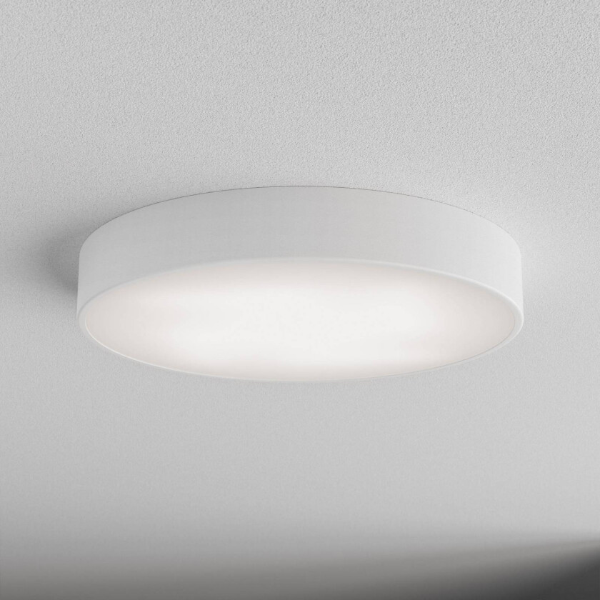 Cleo 500 taklampe, hvit, sensor, IP54, Ø 50 cm, metall