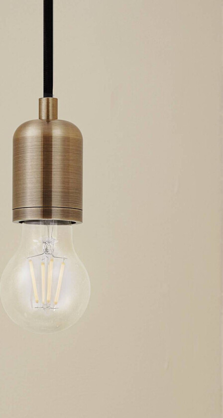 Lindby pendellampe Hattie, messing, Ø 4,7 cm, metall, E27