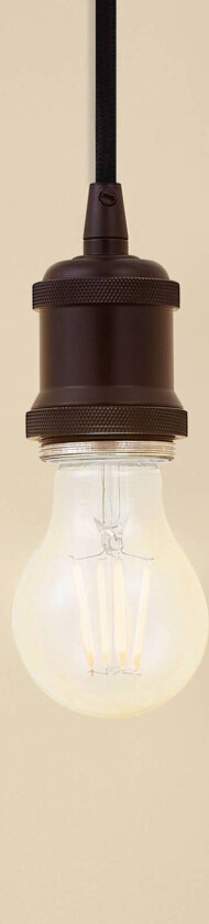 Lindby pendellampe Hattie, svart, Ø 5 cm, metall, E27