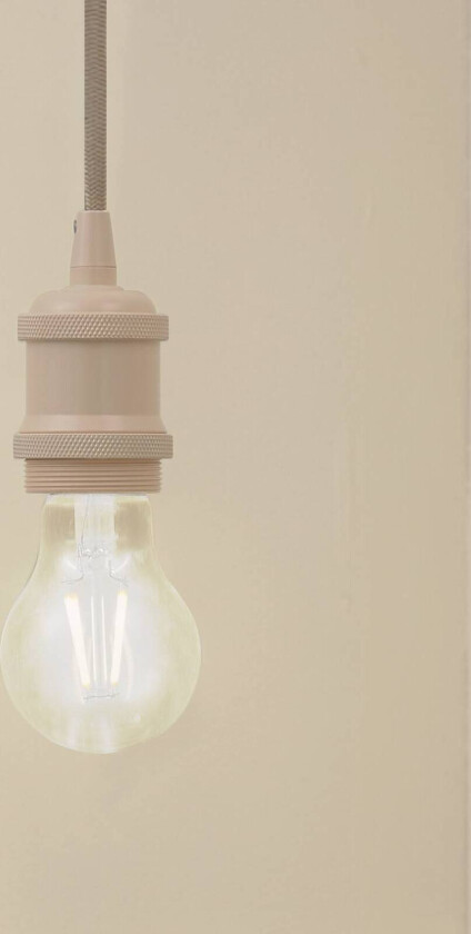 Lindby pendellampe Hattie, beige, Ø 5 cm, metall E27