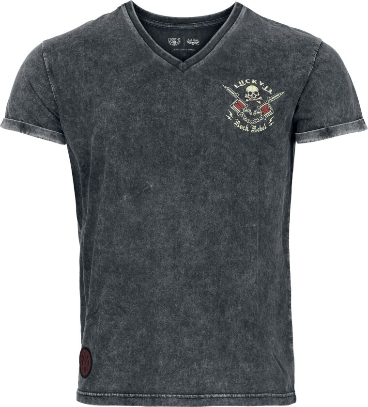 T-skjorte - Rock Rebel X Lucky 13 - T-skjorte - M til XXL - Herrer - grå