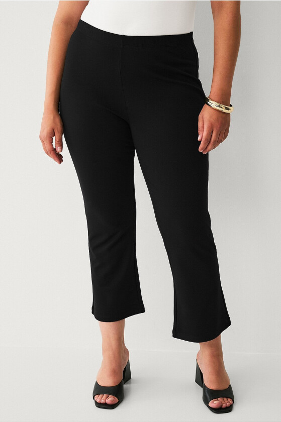 Kortere leggings med bootcut - Svart