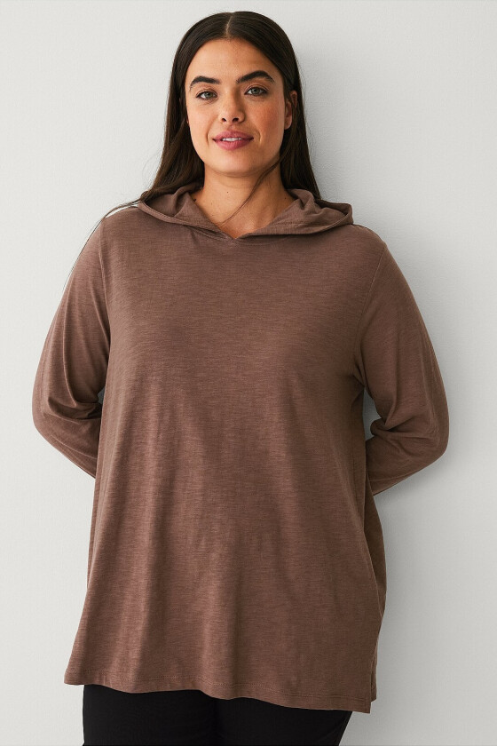 Collegegenser med hette - Brun