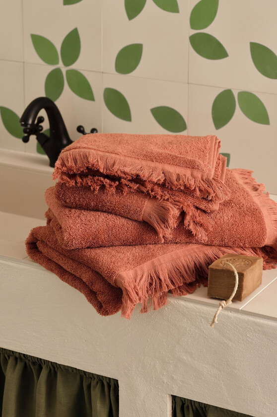 Sett med frottéhåndklær Molly 4 deler - Rosa