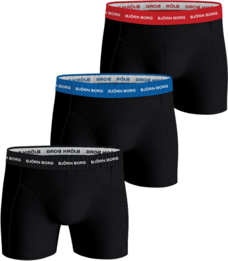 Cotton Stretch Boxers 3-pack Black/Blue XS