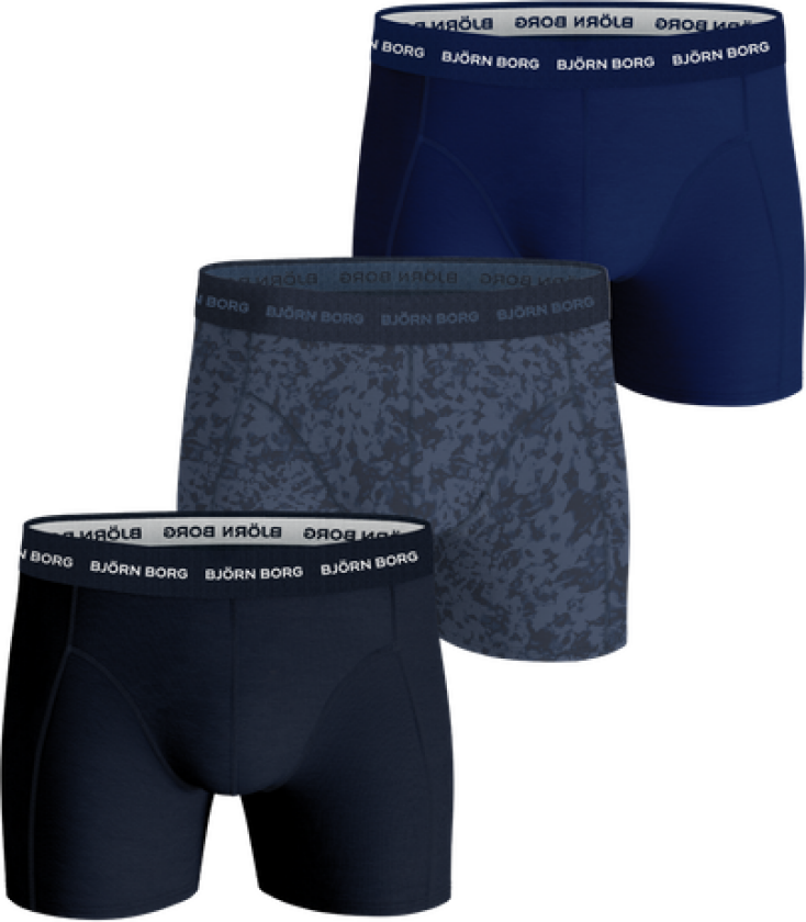 Cotton Stretch Boxers 3-pack Blue Pattern 2XL