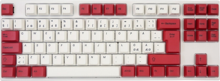 VARMILO VEA88 SPECIAL EDITION TKL MEKANISK TASTATUR - HVIT BAKPLATE CHERRY MX SILENT RED