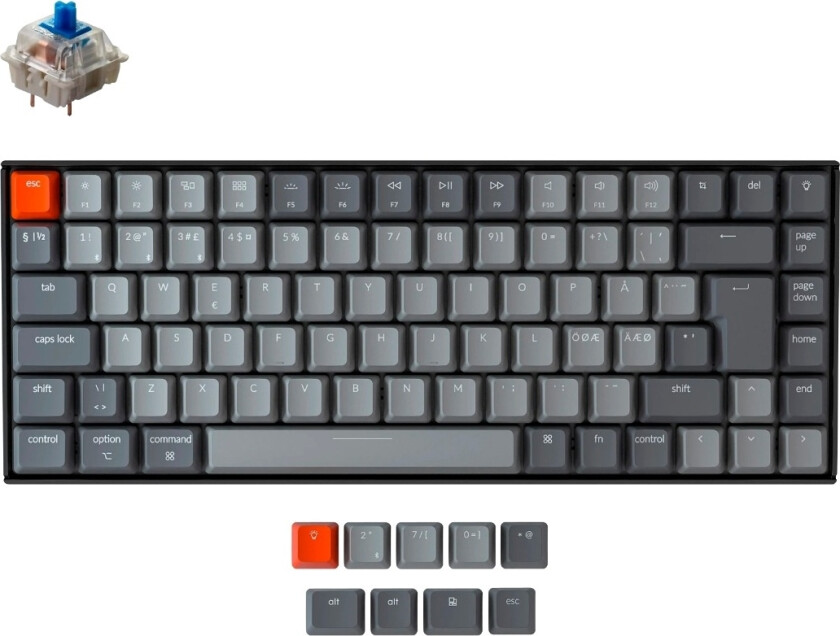 KEYCHRON K2 RGB TRÅDLØST TASTATUR - GATERON BLUE