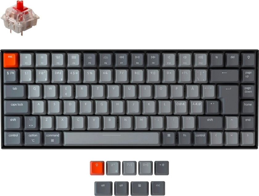 KEYCHRON K2 RGB TRÅDLØST TASTATUR - GATERON RED