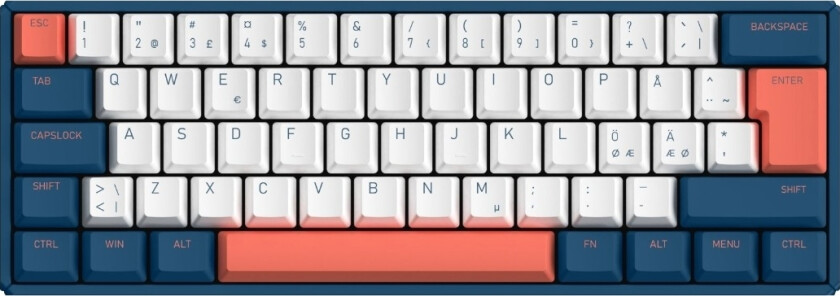 F60 KB CORAL SEA MEKANISK TASTATUR CHERRY MX BROWN