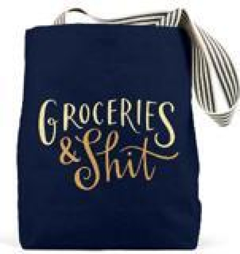 Em & Friends Groceries & Shit (Navy) Tote Bags