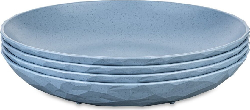 Club dyp tallerken Ø22 cm 4-pakning biocirk termoplast Nature flower blue